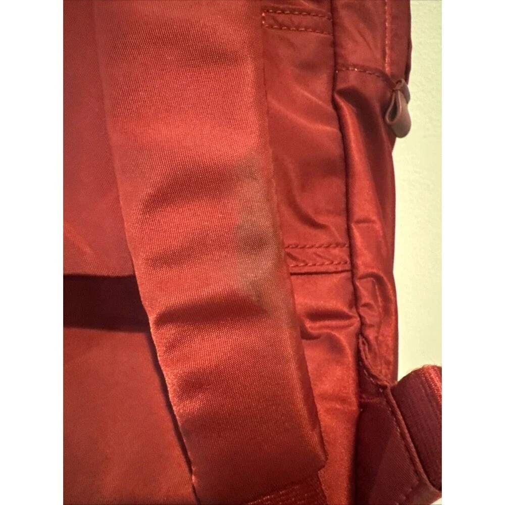 TUMI Voyageur Halle Backpack Burgundy Red Nylon Travel Laptop Bag Gold Hardware